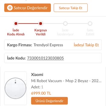 Trendyol'un 20 Gündür Robot Süpürge İadesi Yapmaması