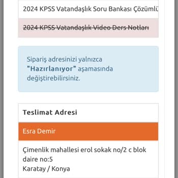 Bkmkitap BKM Adres Değişikliği Yapmıyor Üstelik Kargoya Dahi Verilmedi Sipariş