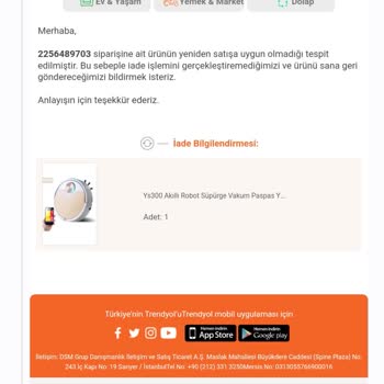 Trendyol İademin Bahaneyle Kabul Edilmemesi