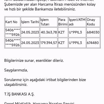 İş Bankası Hesabına Gelene İade Hesabına Gelmeyene Olumsuz