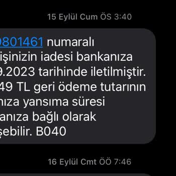 Yapı Kredi Bankası Trendyol İptal Edilen Siparişin Para İadesi
