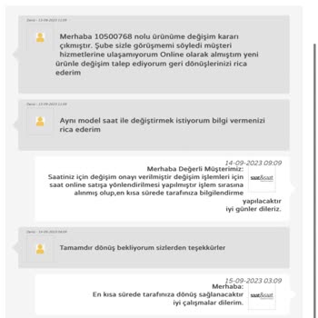 Saat & Saat Ürün Değişimle İlgilenmiyor!