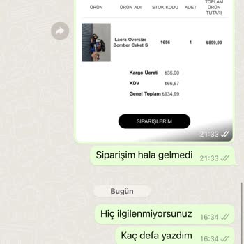 Oyku Wear Ürünüm Ulaşmadı Paketleniyor Maili Geldi Ürün Yok