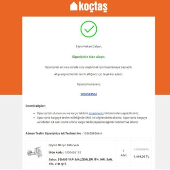 Koçtaş Faturasız Ürünün Satışı