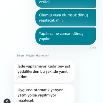 Amazon Müşteri Temsilcisi Yanlış Bilgi Vererek Mağdur Etti.