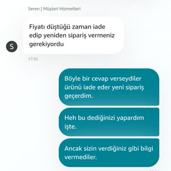 Amazon Müşteri Temsilcisi Yanlış Bilgi Vererek Mağdur Etti.