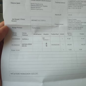 Hekimzade Yanlış Ürün Yollanması