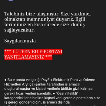 Payfix Hesabıma Mail Güncellemesi Yüzünden Giriş Yapamıyorum