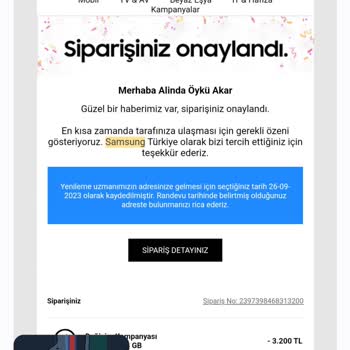 Samsung Online Alışveriş Hatadır