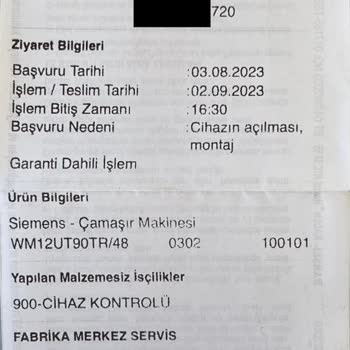 Siemens Beyaz Eşyalarında Sorun