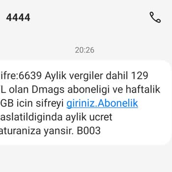Vodafone Dmags Abonelik Şifresi Gönderildi