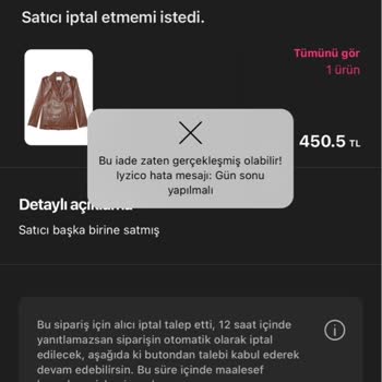 Gardrops B10877711 Numaralı Sipariş İptal Olmuyor