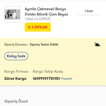 Cepte Şok Banyo Dolabı