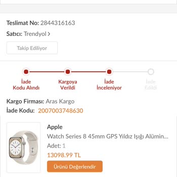Trendyol Ürün İadesi Bekletiliyor
