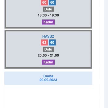 Spor İstanbul Ümraniye Kapalı Yüzme Havuzu Seans Problemi