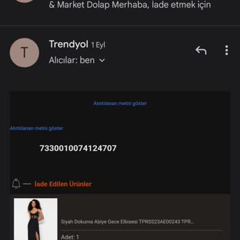 Trendyol Gel Al Noktası Ürün İademi Yapmadı