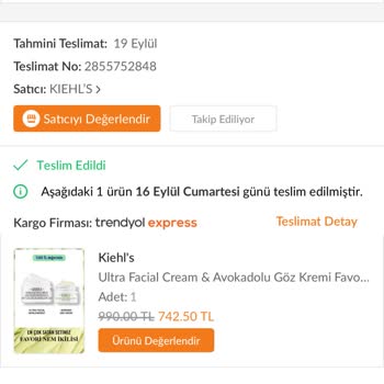 Kiehl's Yapısı Bozulmuş Ürün Gönderimi Hakkında