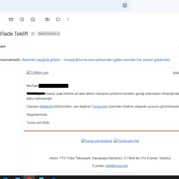 Turna.com Bilgim Dışında Uçak Bileti İptali