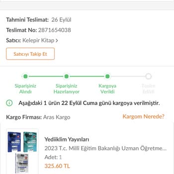 Gelmeyen Kitap Trendyol Aras Kargo Yedi İklim Yayınları