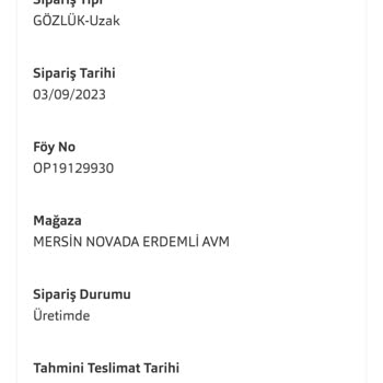 Atasun Optik Gözlük Siparişiyle İlgili Sorunlar