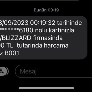 Kredi Kartımdan Habersiz Lidio Blizzard Tarafından Param Çekildi