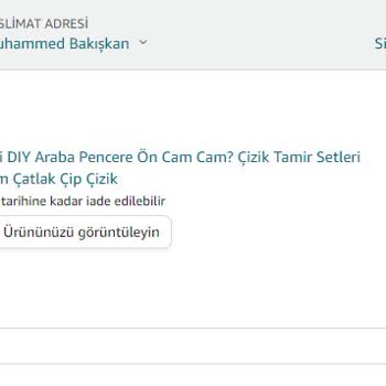 Amazon Ürünü Teslim Almadım Ama Teslim Edildi Gözüküyor.