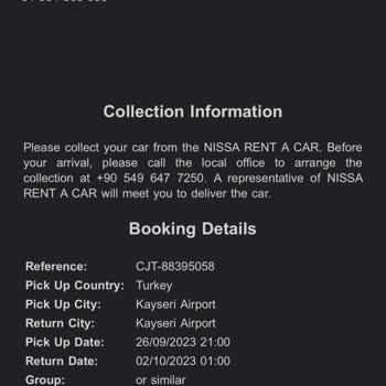 Nissa Car Rental Kredi Kartı Olmaması