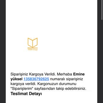 YKMkitap Kitap Aldım Elime Ulaşmadı