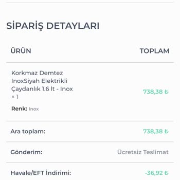 Shopier sahte site Korkmaz Inox Çaydanlık