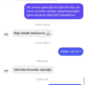 Nish For You 38. Günde Bile Ürün Teslim Edemeyen Firma