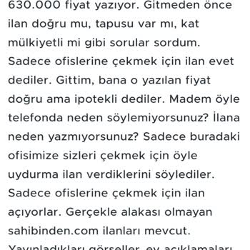Centilmen Yapı Gayrimenkul Esenyurt'ta Satılık Daire İlanı Hakkında Şikayet