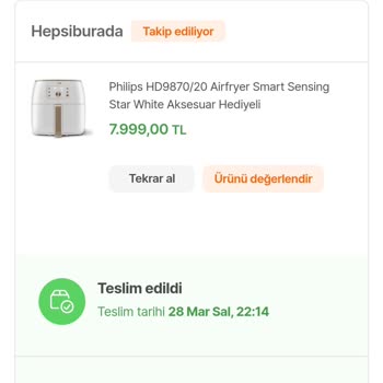 Hepsiburada Philips Airfryer Sorunları