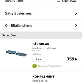 IKEA Online Alıveriş Ürünün Teslim Edildiği Söylenip, Edilmemesi