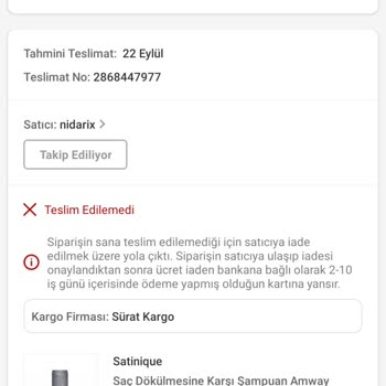 Trendyol Pişmanlıktır Kargomu Sebepsiz Bir Şekilde İptal Etiler