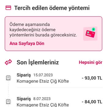 Yemek Sepeti Cüzdanda Kalan Tutarı Kullanamıyorum, İadesini İstiyorum.