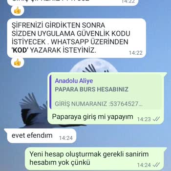 Anadolu Vakfı Kendilerine Ait Numara Kod Ve Şifrelerle Papara Hesabı