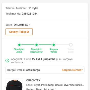 Trendyol Ürünün Gelmemesi Kargoya Verilmemesi