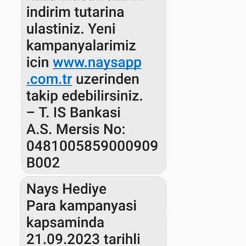 İş Bankası Nays Kart İle DeFacto Yüzde 20 Hediye Para İade Edilmedi