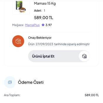 Mama Plus Siparişim 5 Gündür Onaylanmamış