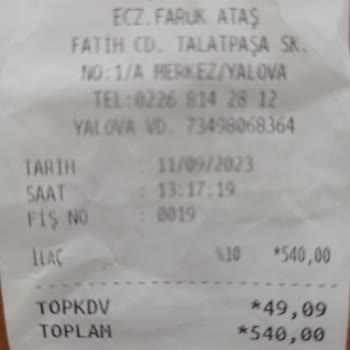 Ataş Eczanesi (Yalova) Fiyat Sorunu!