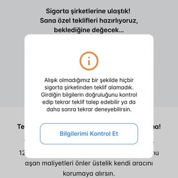Sigortam.net 1 Haftadır Deniyorum Teklif Vermiyorlar.