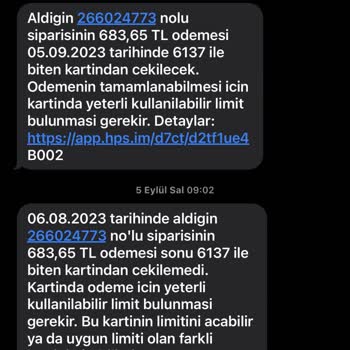 Hepsiburada İstemenyen Ve Sürekli Gelen SMS'ler