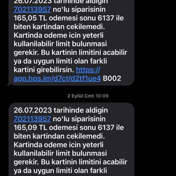 Hepsiburada İstemenyen Ve Sürekli Gelen SMS'ler