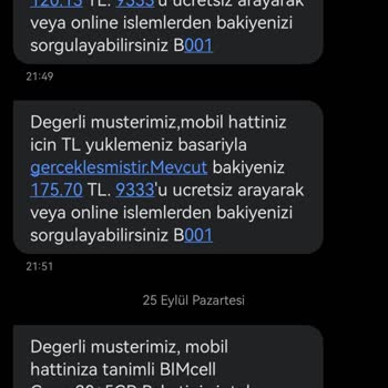 Bimcell Paket İçin Yüklediğim Ücret Hattımdan Alındı