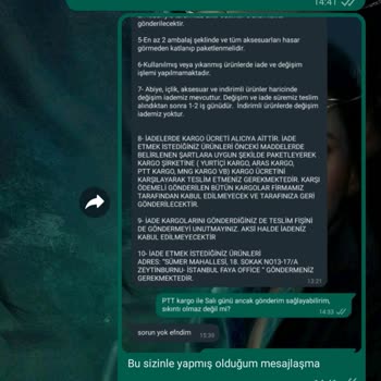 Faya Boutique Kargo İadesini Teslim Almadılar Ve Aramalara Cevap Verilmiyor