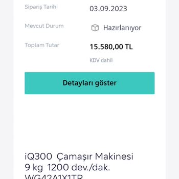 Siemens Çamaşır Makinesi Siparişi Verdim, Ürünüm Hala Kargoya Verilmedi!