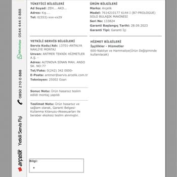 Topaylar Arçelik Ve Antmer Yetkili Servis Problemi