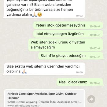 Athletic Zone Stokta Olmayan Ürünü Satıyor