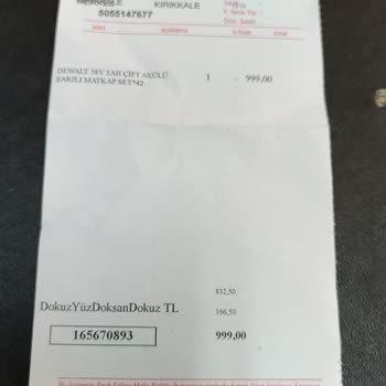 Dewalt Eksik Malzeme Var