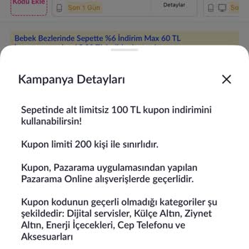 Pazarama Yalan Yanlış Şeylerle Kupon Kullandırmıyor